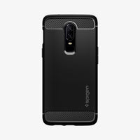 K06CS23358 - OnePlus 6 Rugged Armor Case in Black showing the back